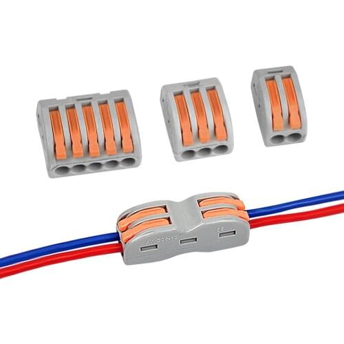 100/20/10 PCS 222-412 222-413 222-415 Terminal Blocks Connectors 0.08-2.5mm Mini Wire Connector Conductor Threader Splitter Kit