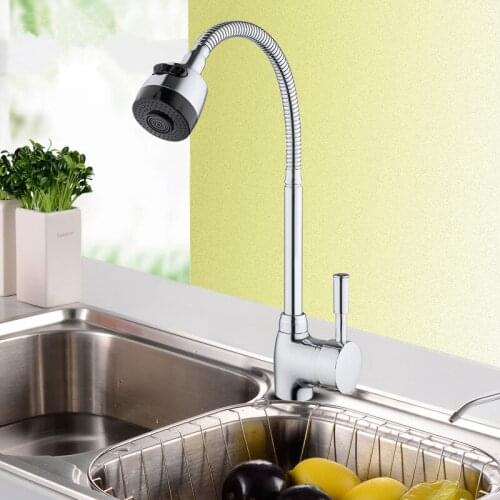 Kitchen Accessories Hot And Cold Mixing Faucet Rotating Single Handle Single Joint Kitchen Faucet