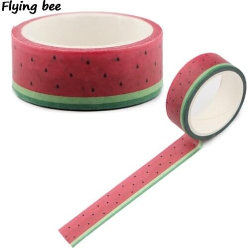 Flyingbee 15mmX5m Watermelon Paper Washi Tape DIY Planner Masking Tape Adhesive Tapes Stickers Decorative Stationery Tapes X0500
