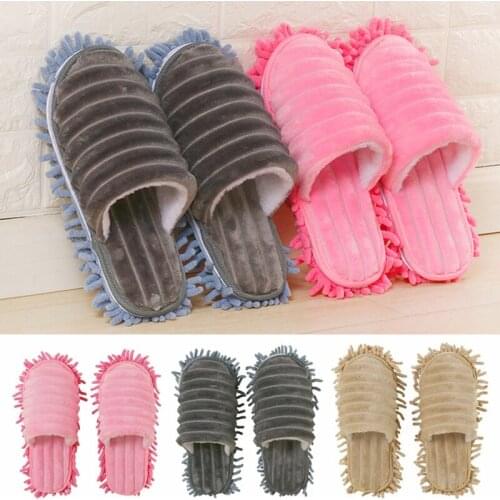 Washable Women Indoor Cleaning Slippers Chenille Dust Mop Slippers Household Home Slippers Lazy Quick House Floor Cleaning Shoes