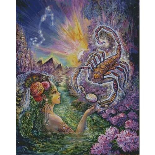 Scorpio and Beauty Large version Top Quality Embroidery Needlework 14CT Unprinted Cross Stitch Kits DIY Art Handmade Home Decor