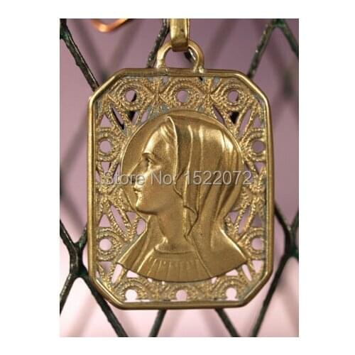 Low price custom ANTIQUE RELIGIOUS MEDAL PORTRAIT FELIGREE BRASS cheap custom made 3D gold medals