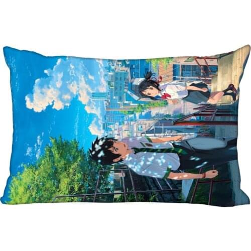 Custom Pillowcase Makoto Shinkai rectangle Zipper Pillow Throw Pillow Case Cover 45x35cm(One Side) Printed