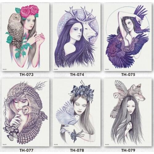 Sexy Cool Girl Hot Sale21 X 15 CM Temporary Tattoo Stickers Temporary Body Art Waterproof#66