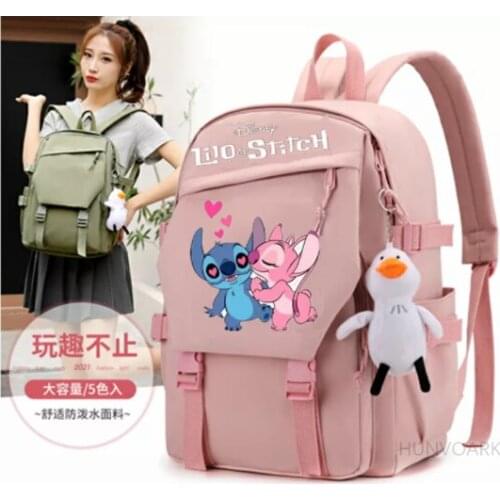 Stitch Student Backpack Capacity College Book Fashion School Bag Lady Best Backpacks Mesh Nylon Teenagers Daily Mochilas