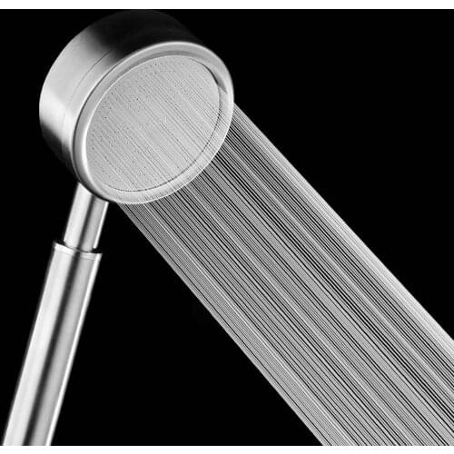 High Pressure 304 Stainless Steel Brushed Round ECO Single Functions PP Filter Faucet Accessory Bathroom Hand Held Shower Head