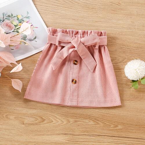 2020 New Spring Autumn/winter Girls Kids Sweet Fashion Belt Skirts Comfortable Cute Baby Clothes Children Clothing