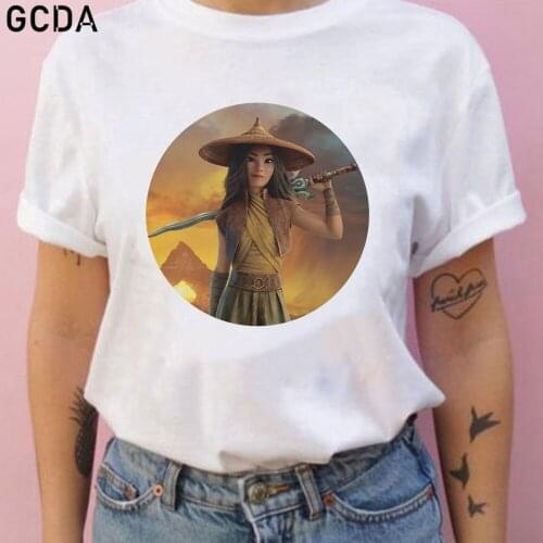 Raya and The Last Dragon Printed Girls Tshirt New Fashion Round Neck Short Sleeve Harajuku Women T-shirt Dropship