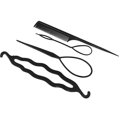 Women\s 4Pcs Hair Twist Styling Clip Stick Bun Maker Braid Tool Hair Accessories