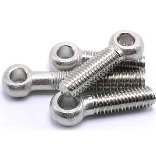 10-20pcs/lot stainless steel slip knot screw joint bolt sheep eye screw eye ring screw fish eye screw with hole bolt Din444