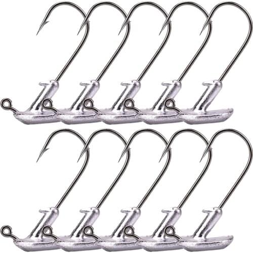 10pcs 3.5g 5g 7g 10g Fishing Head Hook Jig Bait Fishing Hook High Carbon Steel Fish Lure Rod Reel Fishing Tackle Accessories