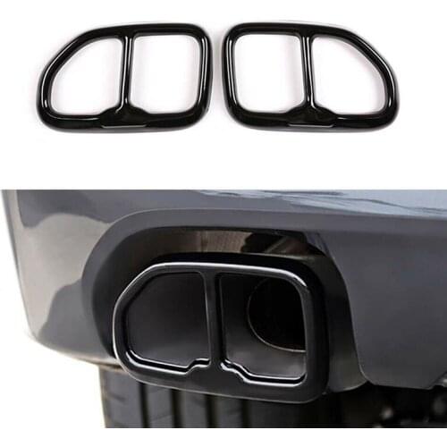 2Pcs Car Stainless Steel Car Exhaust Pipe Cover Trim for -BMW X3 G01 2018-2020