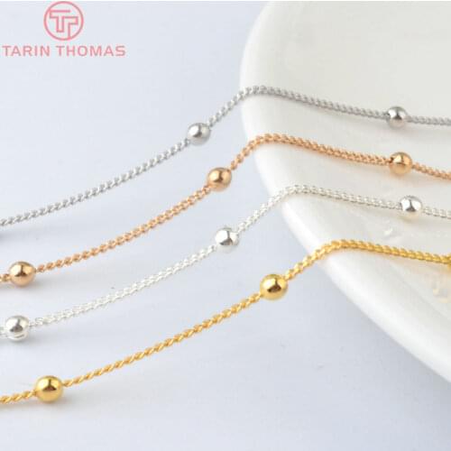 5 meters Chain width:1.2MM,bead:3MM Copper Station Ball Chain Necklace Chains For Jewelry Making Findings Accessories