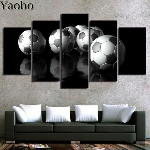 5 Pieces Diamond Embroidery Soccer Painting Football Diamond Painting Cross Stitch mosaic puzzle picture full square home decor