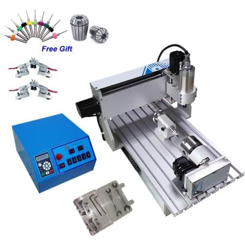 1.5KW 0.8KW Mini CNC Router 6040 4 Axis Ball Screw Metal Wood Aluminum Iron Milling Machine