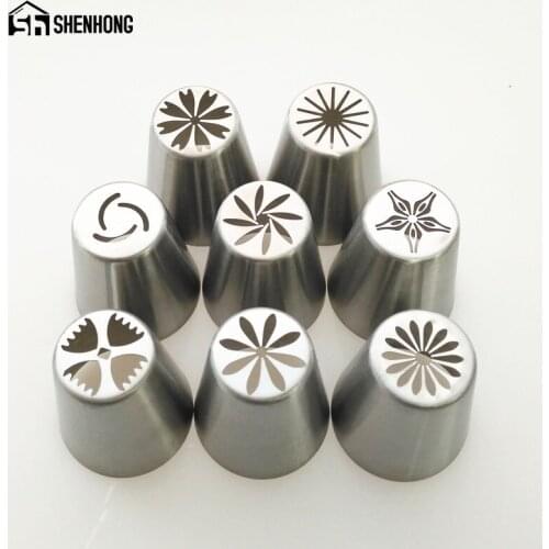 9PCS Icing Russian Piping Tips Stainless Steel Nozzles Cake Decorating Pastry Kitchen Accessories Tools