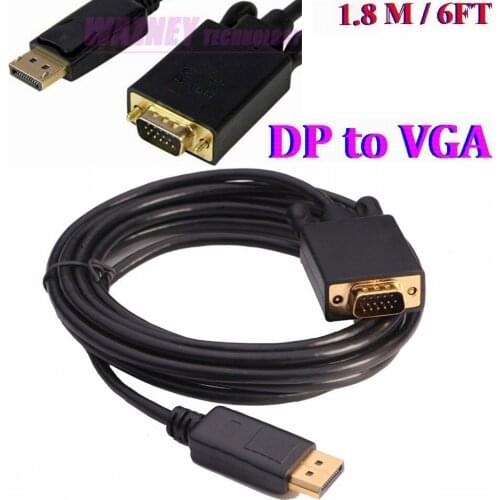90pcs 3M Thunderbolt DP to vga Display Port DisplayPort DP Male to VGA Male Converter Cable Adapter PC Laptop 6FT 1.8M