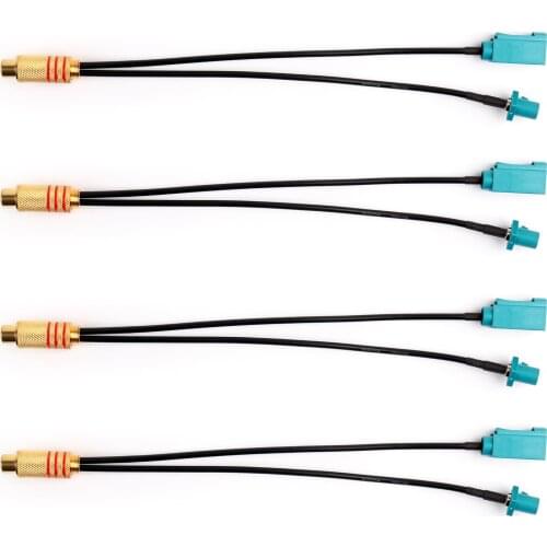 Artudatech 4Pcs RCA Jack to Universal Fakra "Z" Male & Female Jack Pigtail RG174 Cable 20cm Connector Parts