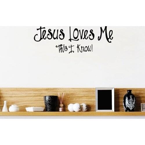 Free shipping Jesus wall decals Childrens Decor Jesus Loves Me Vinyl Wall Lettering Art Decal Stickers