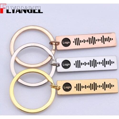 FLYANGEL Music Teacher Boyfriend Girlfriend Gift Music Lover Key Holder Customized Song Code Favorite Song Keychain Keyring