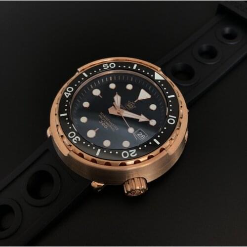 Steeldive SD1975S Tuna Bronze Men Watch Automatic Mechanical Sapphire Luminous 30 Bar Water Resistant Rubber Strap Calendar часы