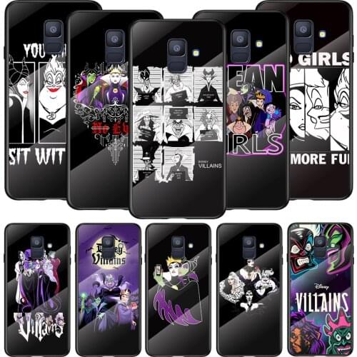 Tempered Glass Cover Disney villains combo For Samsung A91 A81 A72 A71 A52 A51 A41 A31 A21S A21EU A11 A01 Phone Case