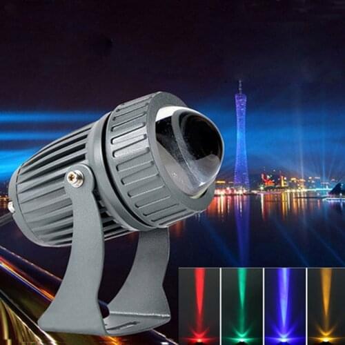 Cree Chip 10W Flood Light Led 15 Degrees Condenser A Beam of Light Waterproof Outdoor Garden Landscape Lighting RGB