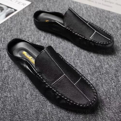 Breathable solid color non-slip mens driving shoes spring and autumn new breathable mens peas shoes British sports shoes