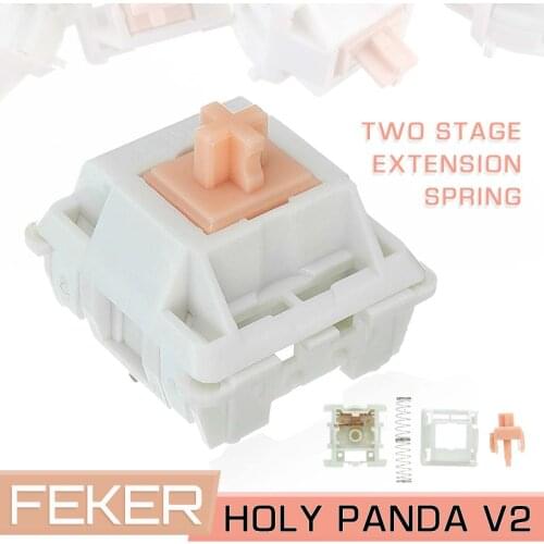 FEKER 110pcs 3 Pin Similar to Holy Panda Switch Mechanical Keyboard Switch DIY Replacement Tactile Polycarbonate Top Housing 67g