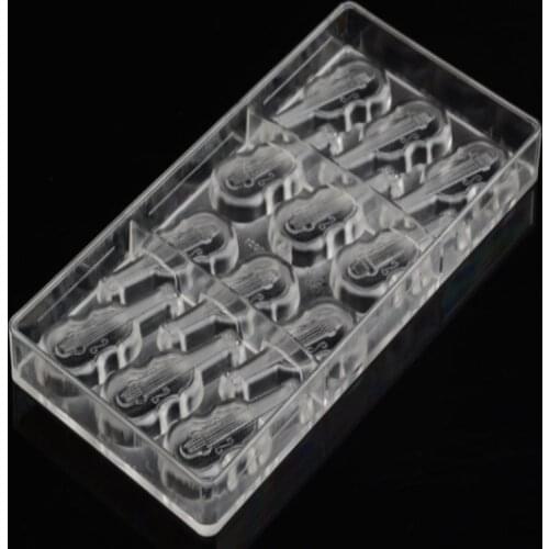 Violin Shape 3D Polycarbonate Chocolate Mold Tray Pans for Baking Pastry Tools Candy Soap Ice Lollipops Chocolate Form Mould