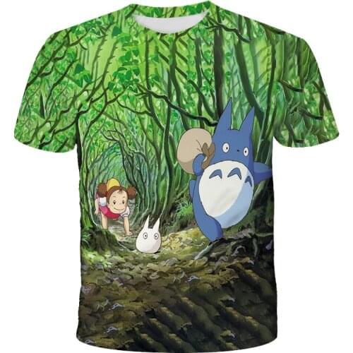 My Neighbor Totoro Studio Ghibli T-shirt Boys Girls Kawaii Hayao Miyazaki Hay Child Tops 3D Cartoon New Short Sleeve Tee Shirt