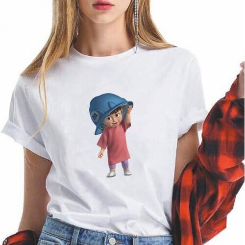 Womens T shirt For Disney Monsters University Cute Girl Print Russia Female Tops футболка Womens Clothing With Free Shipping