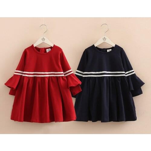 2021 Spring Striped Girls Dresses Children Clothes Baby Girls Cotton Dress Kids Prince Dress Baby Girls Dress Girls Outwear MM19