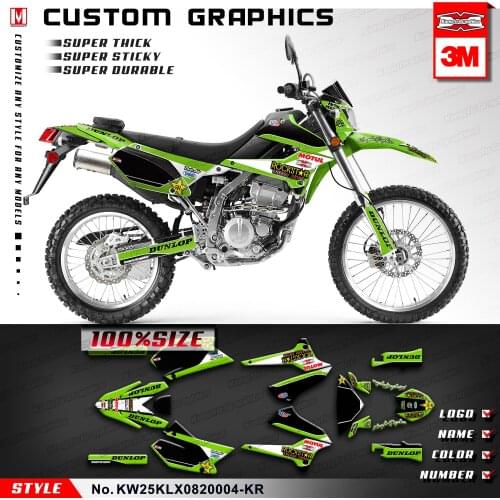 KUNGFU GRAPHICS Custom Stickers for KLX 250 S D-Tracker X Final Edition 2008 2009 2010 2011 2012 2013 2014 2015 2016 to 2020