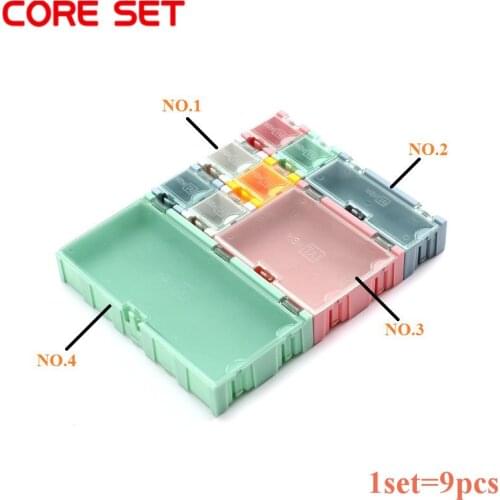 1 set=9 pcs SMD SMT Toolbox IC Electronic Component set Mini Storage Box and Practical Jewelry Storaged Case Assorted Kit
