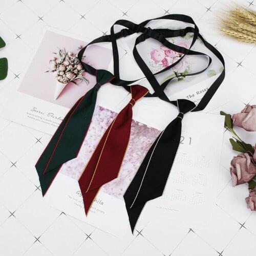 Fashion Ribbon Ties women Solid Red Black Bow Tie for Women Shirts Necktie Man Suits Bowtie Business Clothes Collar Accessories