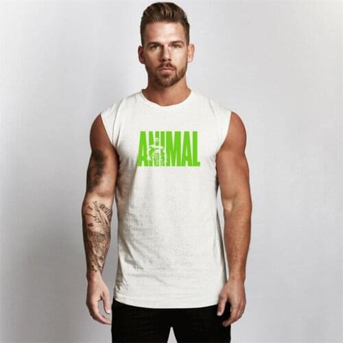 Mens Brand Fashion Bodybuilding Stringer Tank Tops Gyms Stringer Fitness Tank Top Gyms Clothing Cotton Training Running Vest
