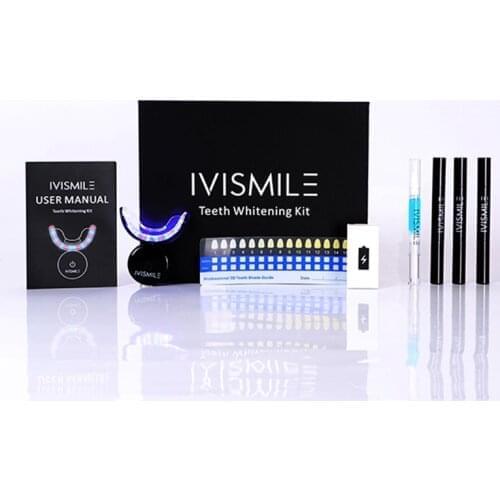 IVISMILE Wireless Teeth Whitening Kit Dental Tooth Bleaching Gel Kits with Led Light Desensitization Gel Tooth Whitener gel 35CP