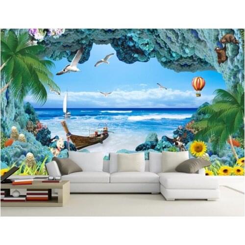 Custom mural photo 3d wallpaper Coral reef Marine scenery room decoration painting 3d wall murals wallpaper for walls 3 d