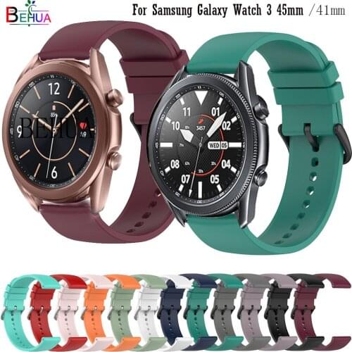 22mm 20mm WatchBand Strap For Samsung Galaxy Watch 3 45mm 41mm Galaxy 42 46mm Silicone Wristbands For Amazfit Bip GTR 2 Bracelet