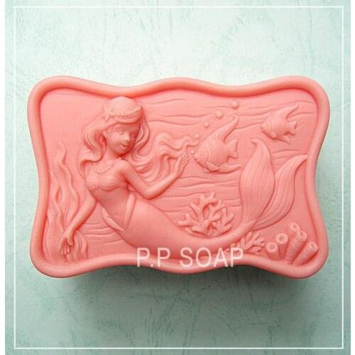 Mermaid Silicone Soap mold Handmade 3d silicone mould DIY Craft molds S116