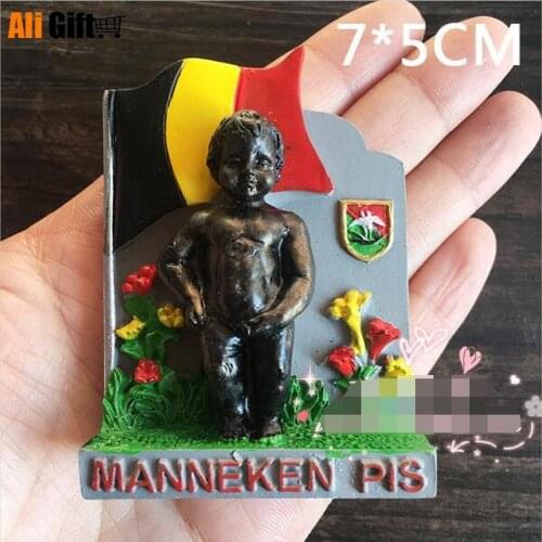 Belgium Brussels Landmarks Tourism Travel Souvenir 3D Resin Fridge Magnet Craft Swan Cafe Home Fridge Magnets Decor Accessories