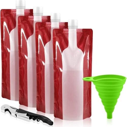Foldable Wine Bag, Portable Reusable Plastic Wine Bottle Bag Suitable for Wine, Travel, Gifts