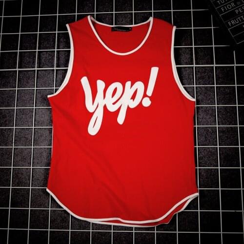 Yep Sport Basketball Vest Tops Tees Sleeveless Hurdle Men Casual Loose Hip Hop Pullover Couple Streetwear Tank Top Print Letter