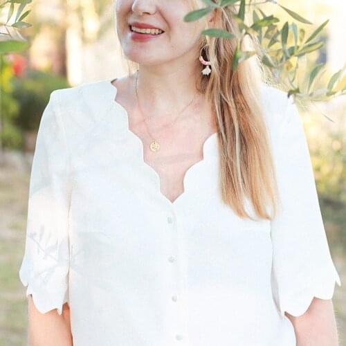 Retro Antika White Blouse Woman Summer Short Sleeve V Neck Buttons Up Ruffles Shirts Elegant Vintage Chic Tunic Tops 2021