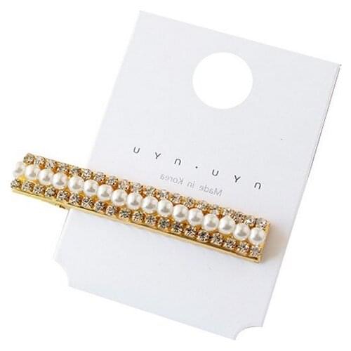 Korean Version Of The 2019 Fashion New Hairpin Simple Wild Crystal Pearl Net Red Personality Ladies Hair Accessories Wholesale