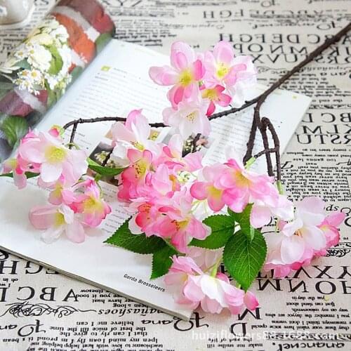 1pc cherry blossom artificial flowers branch home wedding party decorative floral arrangements photography props