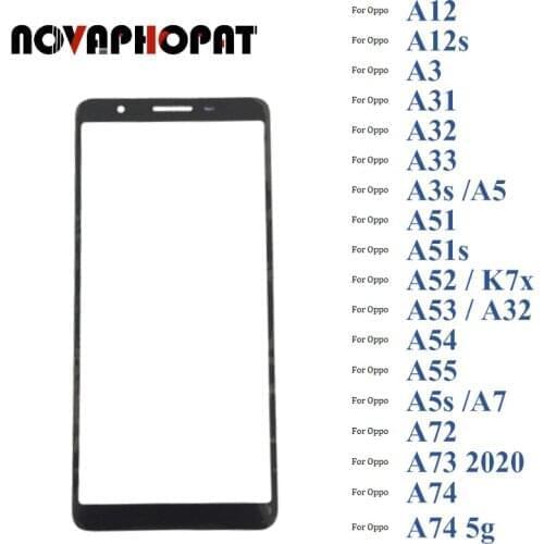 Black Digitizer LCD Sensor Glass Panel For Oppo A12 A12s A3 A31 A32 A33 A3s A5 A51 A51s A52 Touch Screen Glass lens 10pcs/lot