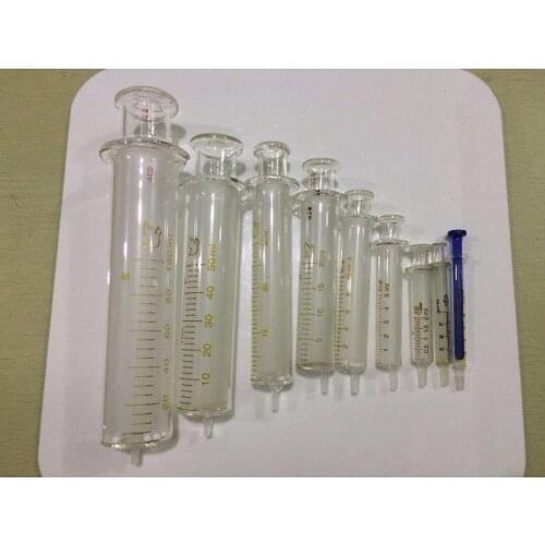 2pcs 1ml 2ml 5ml 10ml Glass Syringe Standard Tip Injector Lab Glassware Recycling Sampler