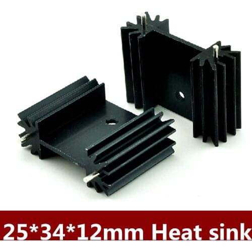High Quality 20pcs/lotTransistor TO-3P radiator heat sink aluminum 25 * 34 * 12MM Black
